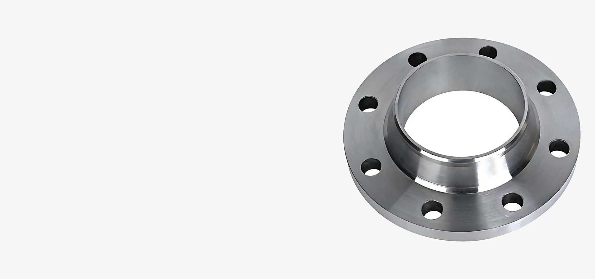 Weld neck flange in a nickel-based alloy with a machined raised face and drilled bolt holes